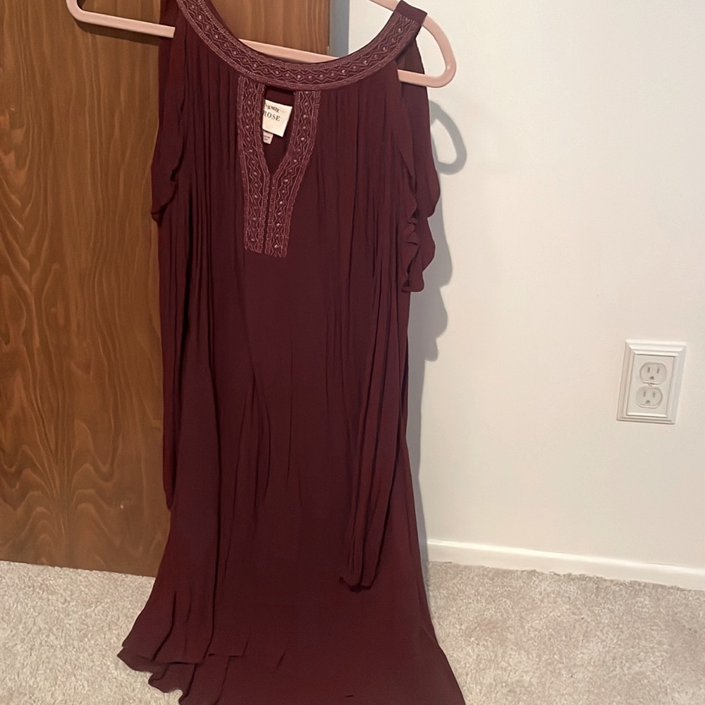 Boho Maroon Dress